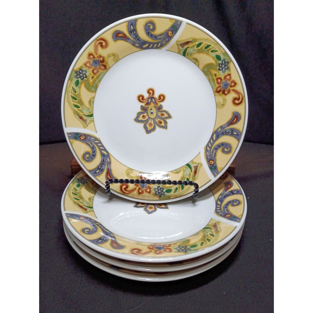 Oneida Erin’s Paisley Salad Plates Set of 4 7" Casual Settings Stoneware